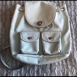 Mint Green Coach Drawstring Backpack